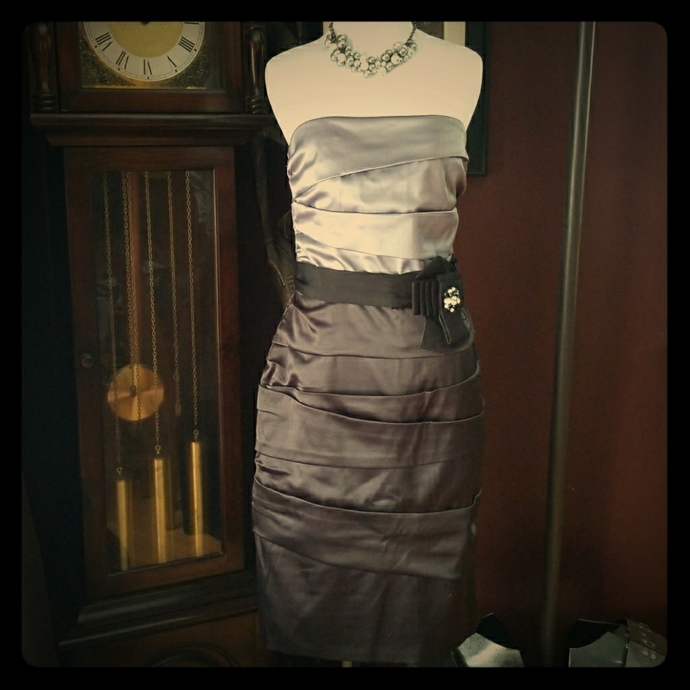 SOLD White House Black Market strapless midi dress